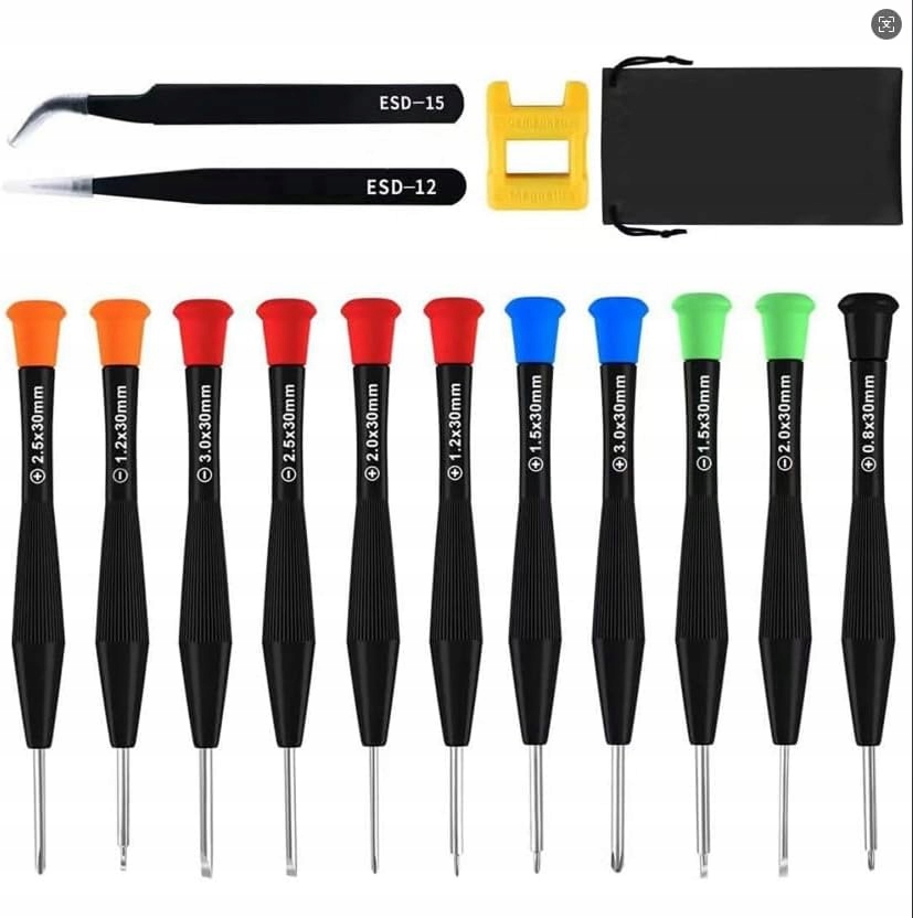 Mini śrubokręty precyzyjne 11w1 – zestaw finomechaniczny do elektroniki
