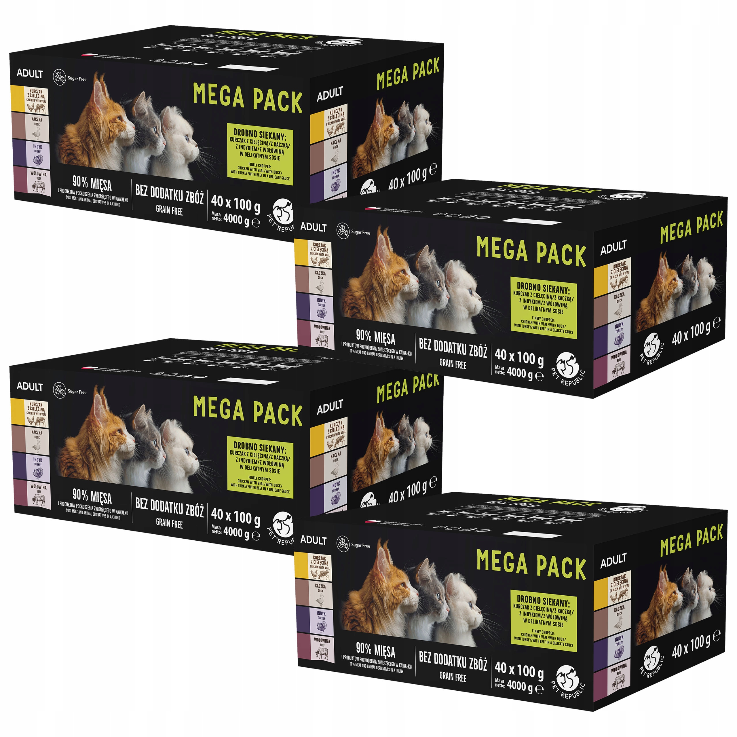 Levně Pet Republic Kapsička krmivo mokré pro kočky mix chutí 160 x 100 g