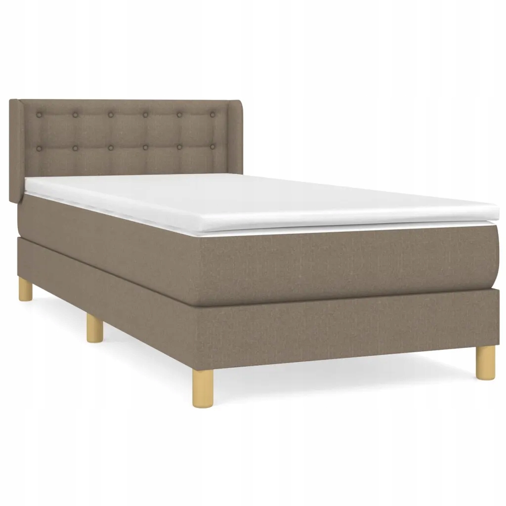 Kontinentální postel taupe 203 x 93 x 78/88 cm s matrací 90 x 200 x 20 cm