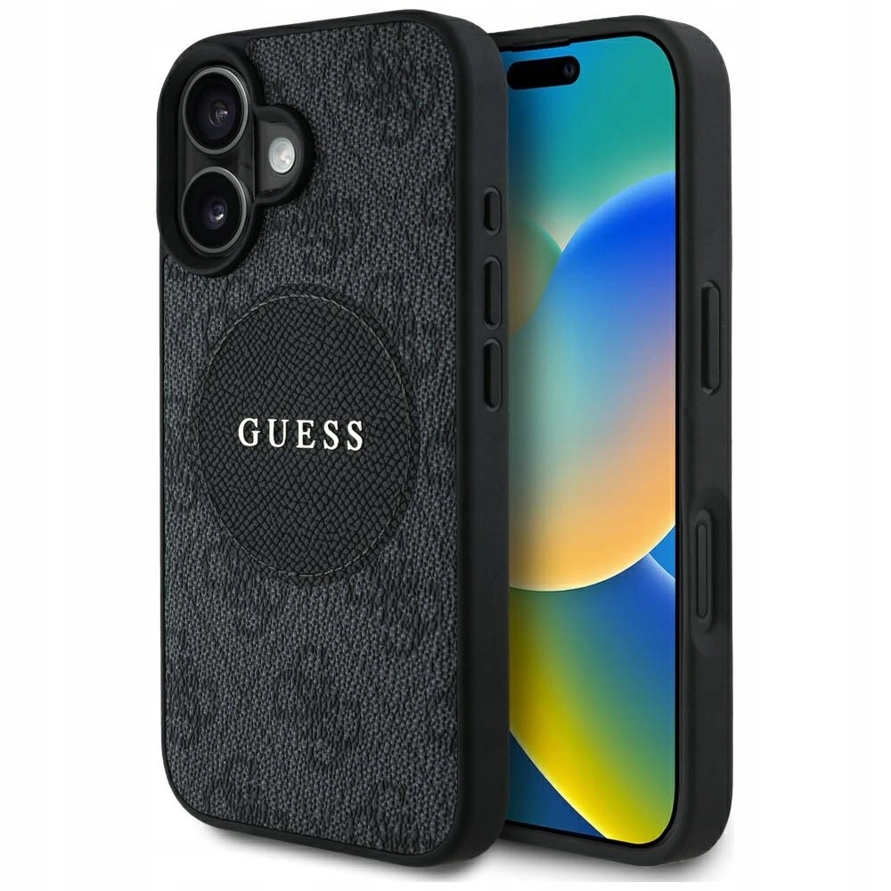 Pouzdro Guess 4G Circle Classic Logo MagSafe pro iPhone 16 černé