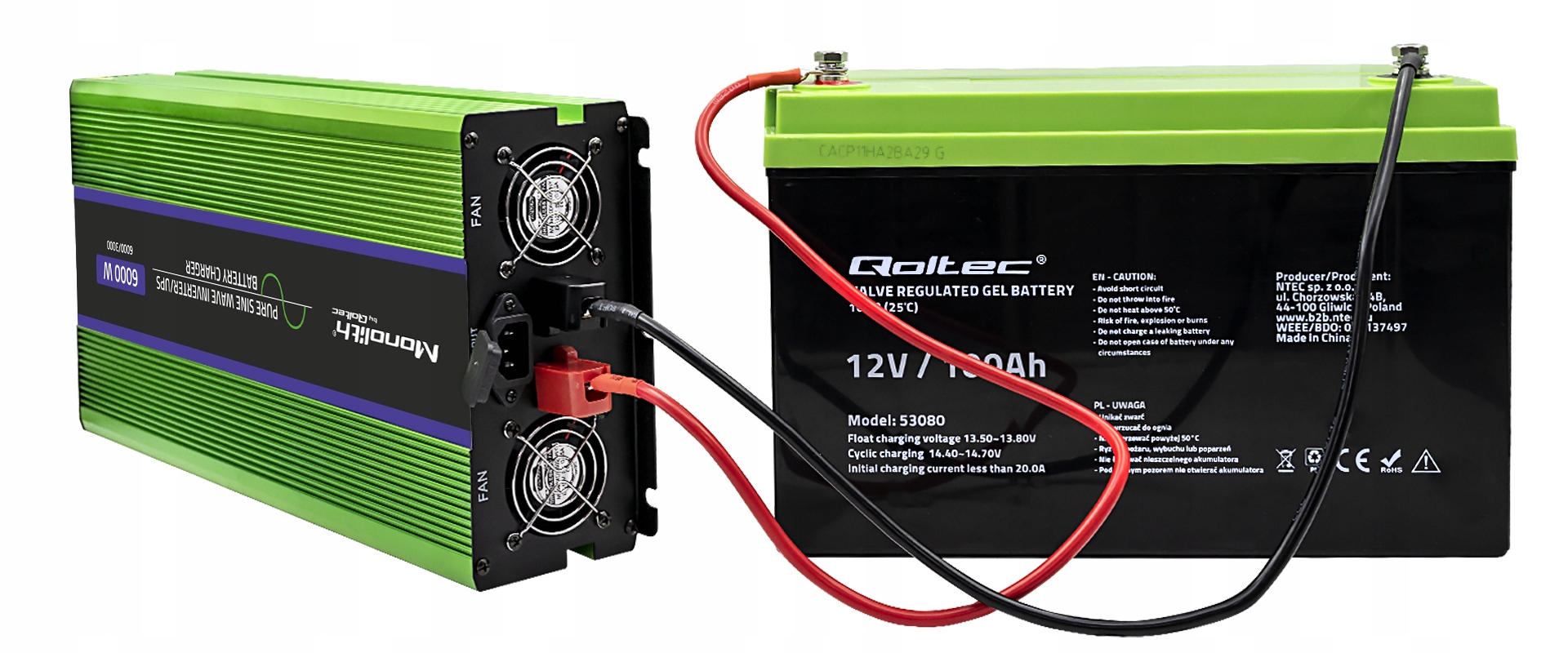 PRZETWORNICA NAPIĘCIA Z PROSTOWNIKIEM I FUNKCJĄ UPSU SINUS 12V 3000W/6000W Napięcie wejściowe 12 V