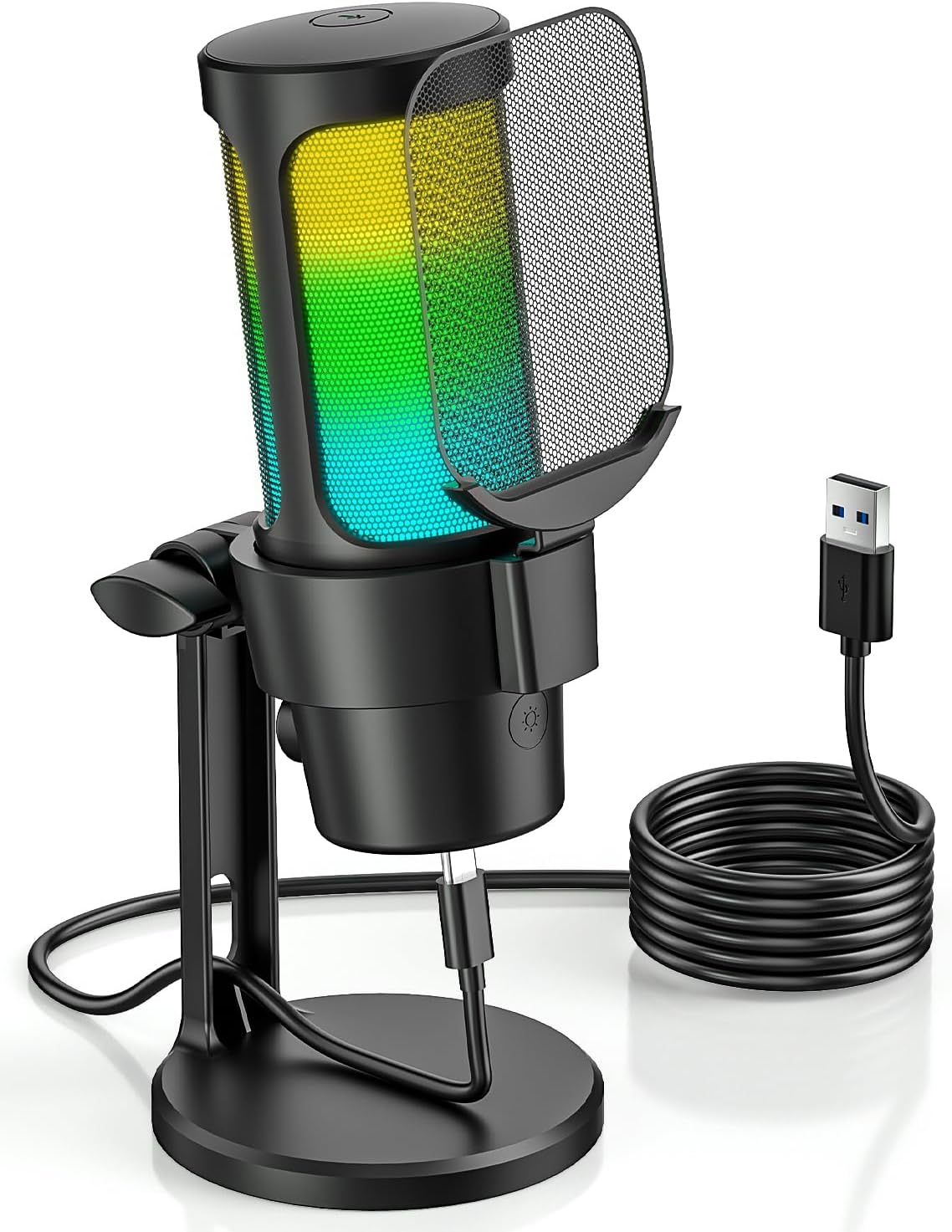 Usb Rgb Kardioidní Mikrofon 192 kHz/24 bit Pro Streamování