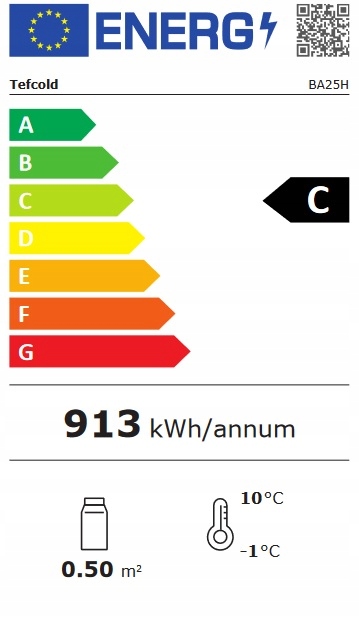 Lodówka barowa Tefcold BA25H Model BA25H