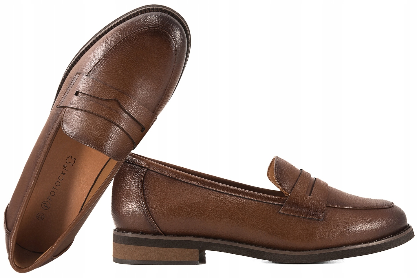Potocki 26-19380 Dámské Mokasíny Polobotky Lordsy Eko hnědé Hnědá 41