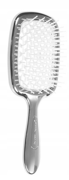 Szczotka do włosów Janeke Superbrush chrom srebrno-biała 22cm Outlet