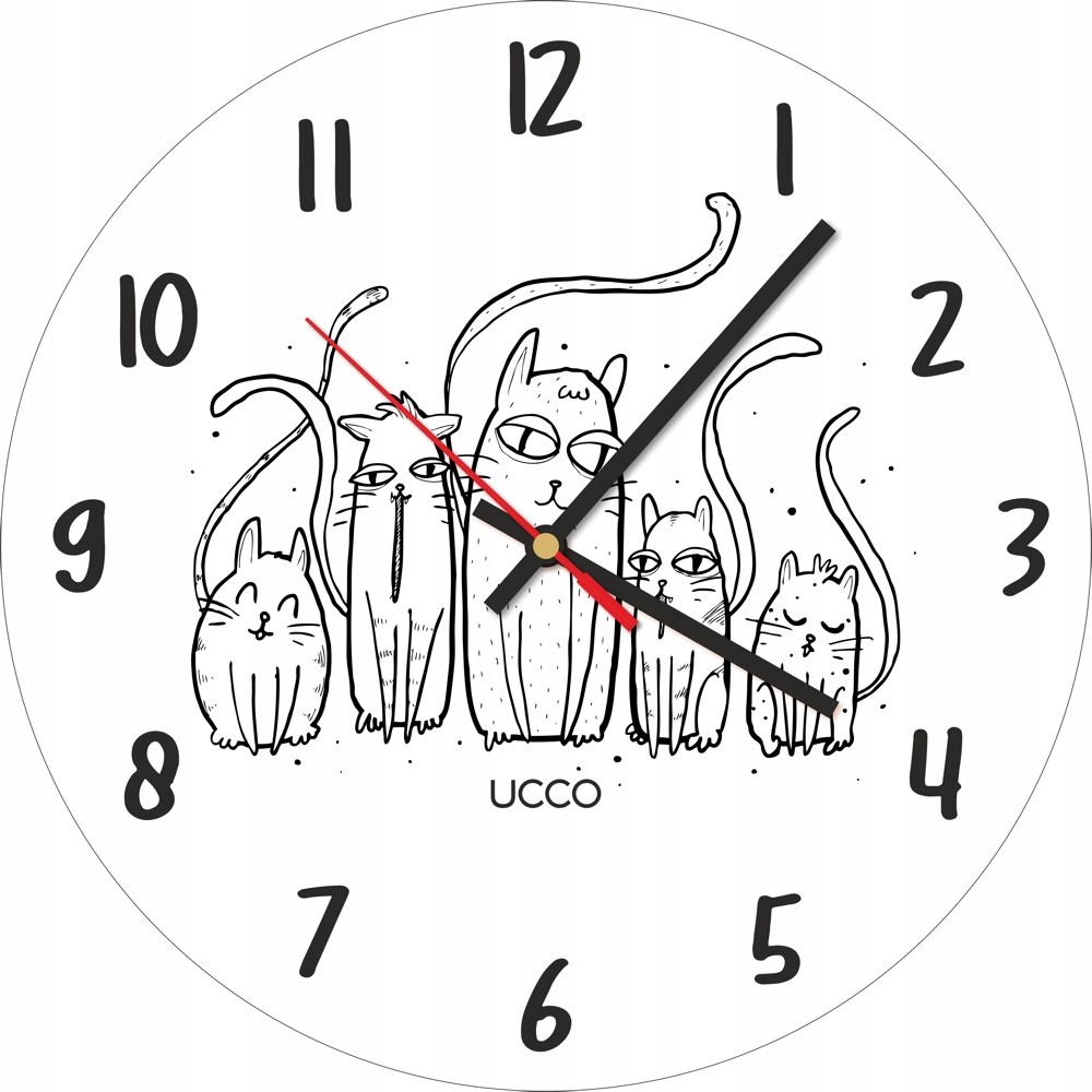 

Zegar ścienny 30 cm Kot Koty