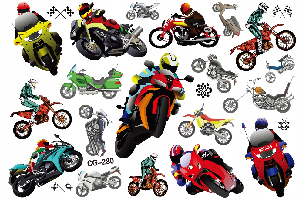 

Tatuaże zmywalne dla dzieci Motory CG280