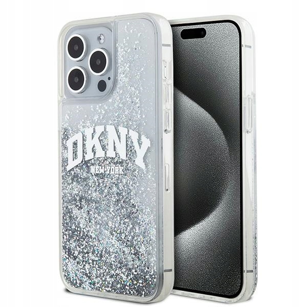 Pouzdro Silikonové Dkny Liquid Glitter Big Logo Pro Iphone 15 Pro Max Bílé