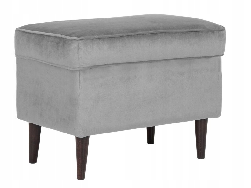 Podnóżek RON (P) Velvet szary puf wenge