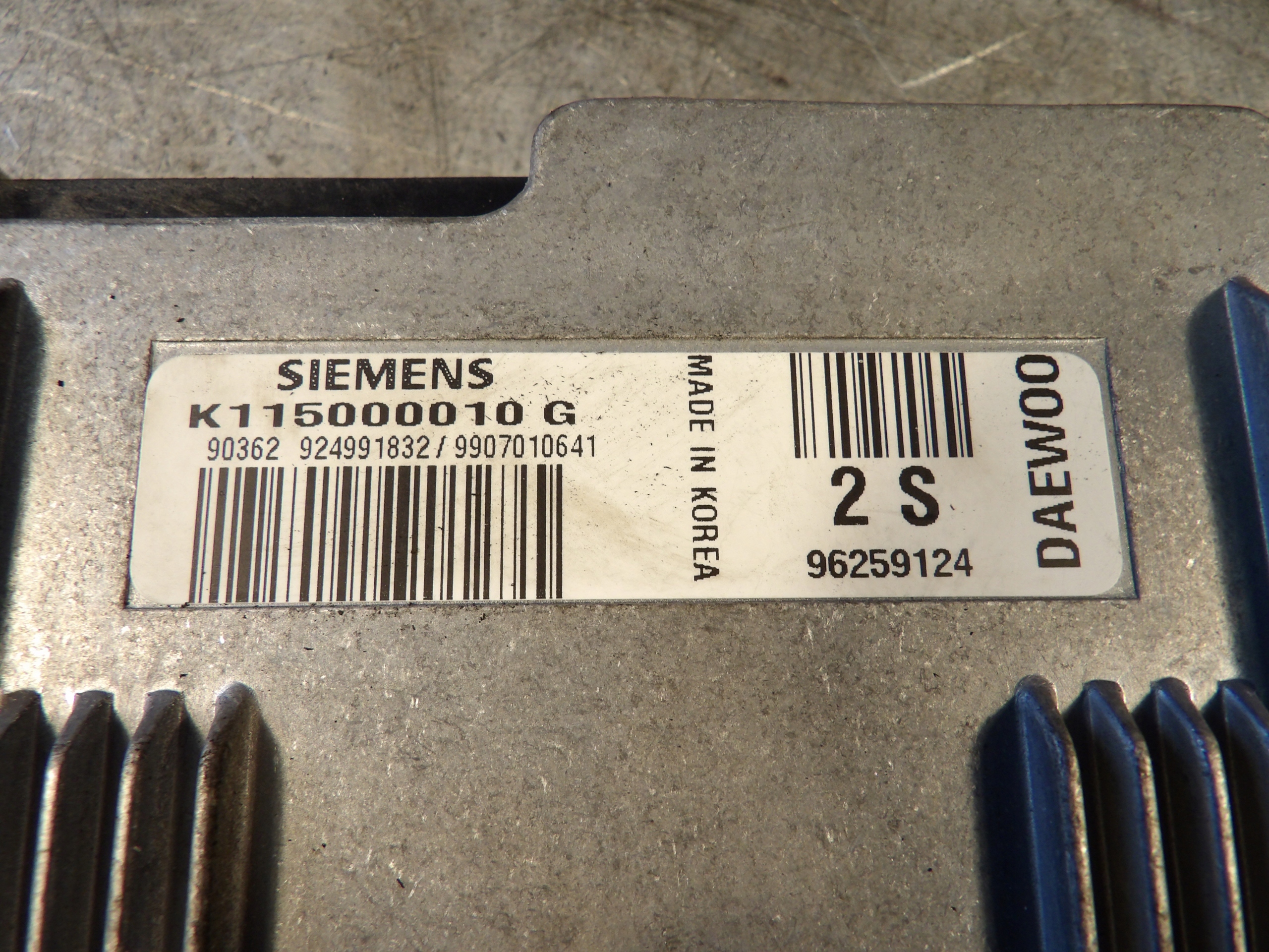 Daewoo Matiz computer, control unit 96259124 K115000010G