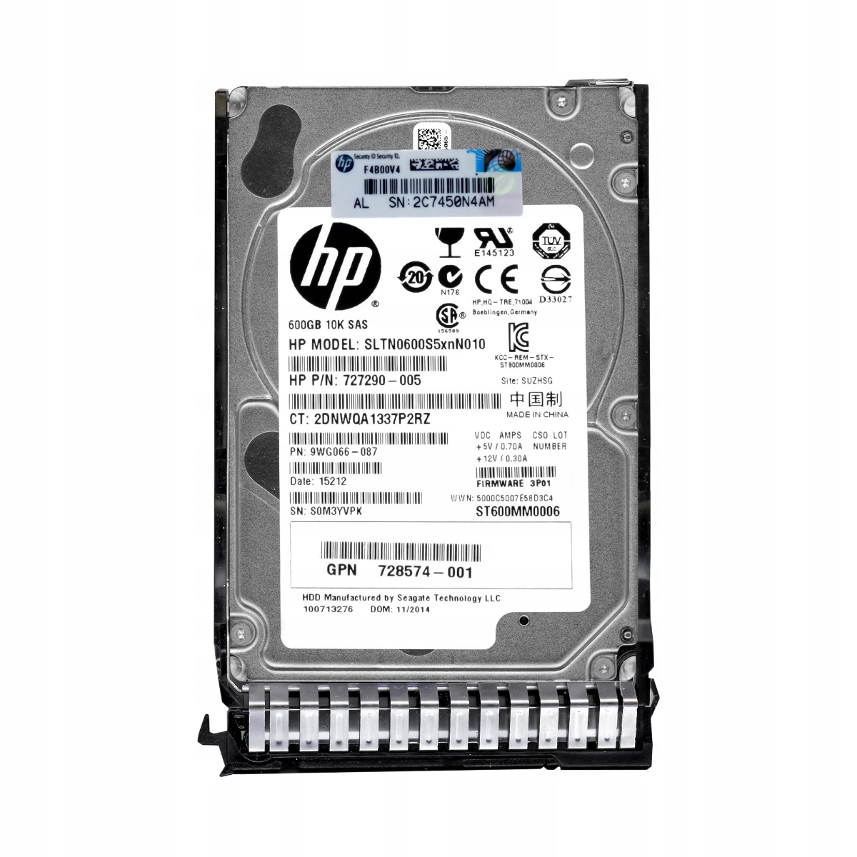 Hp 727290-005 600GB 10K 64MB SAS-2 2.5'' SLTN0600S5xnN010