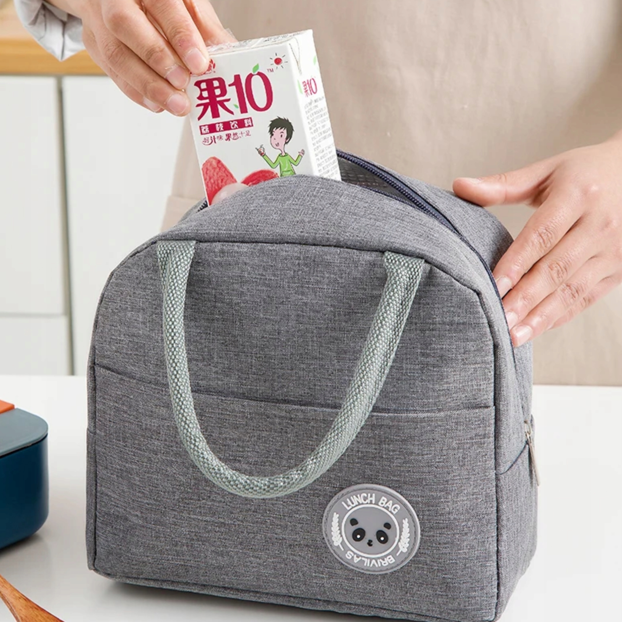 LUNCHBOX TORBA TERMICZNA NA ŻYWNOŚĆ NA JEDZENIE SZARA NA SUWAK Kod producenta Relax4Now_term1szara