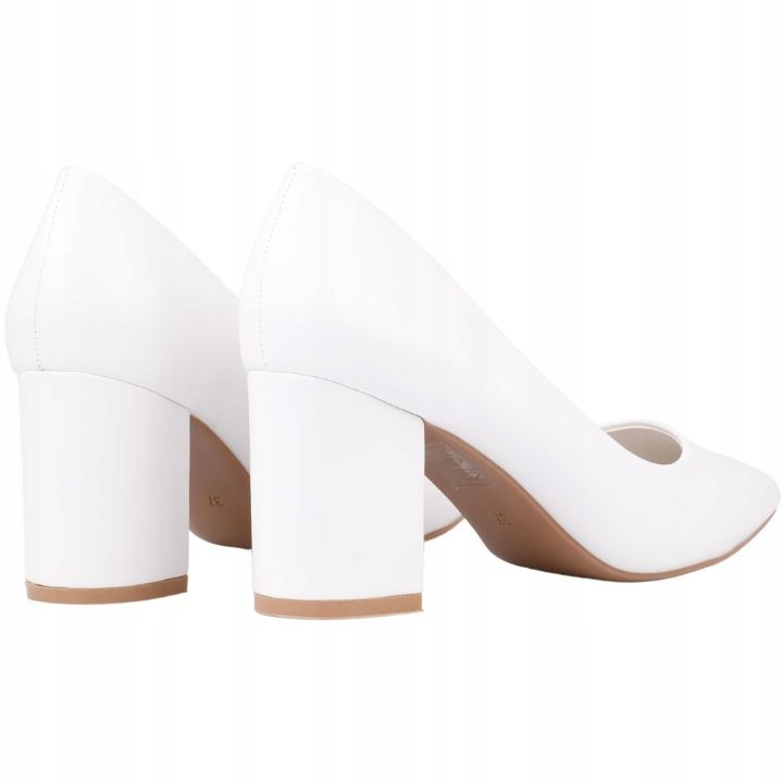 BIAŁE CZÓŁENKA DAMSKIE NA SŁUPKU BUTY ELEGANCKIE WKŁ. EKOSKÓRA WYGODNE Marka inna