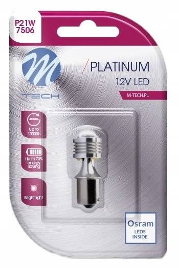 Żarówka P21W M-tech Led Osram BA15s Wsteczny Mocna