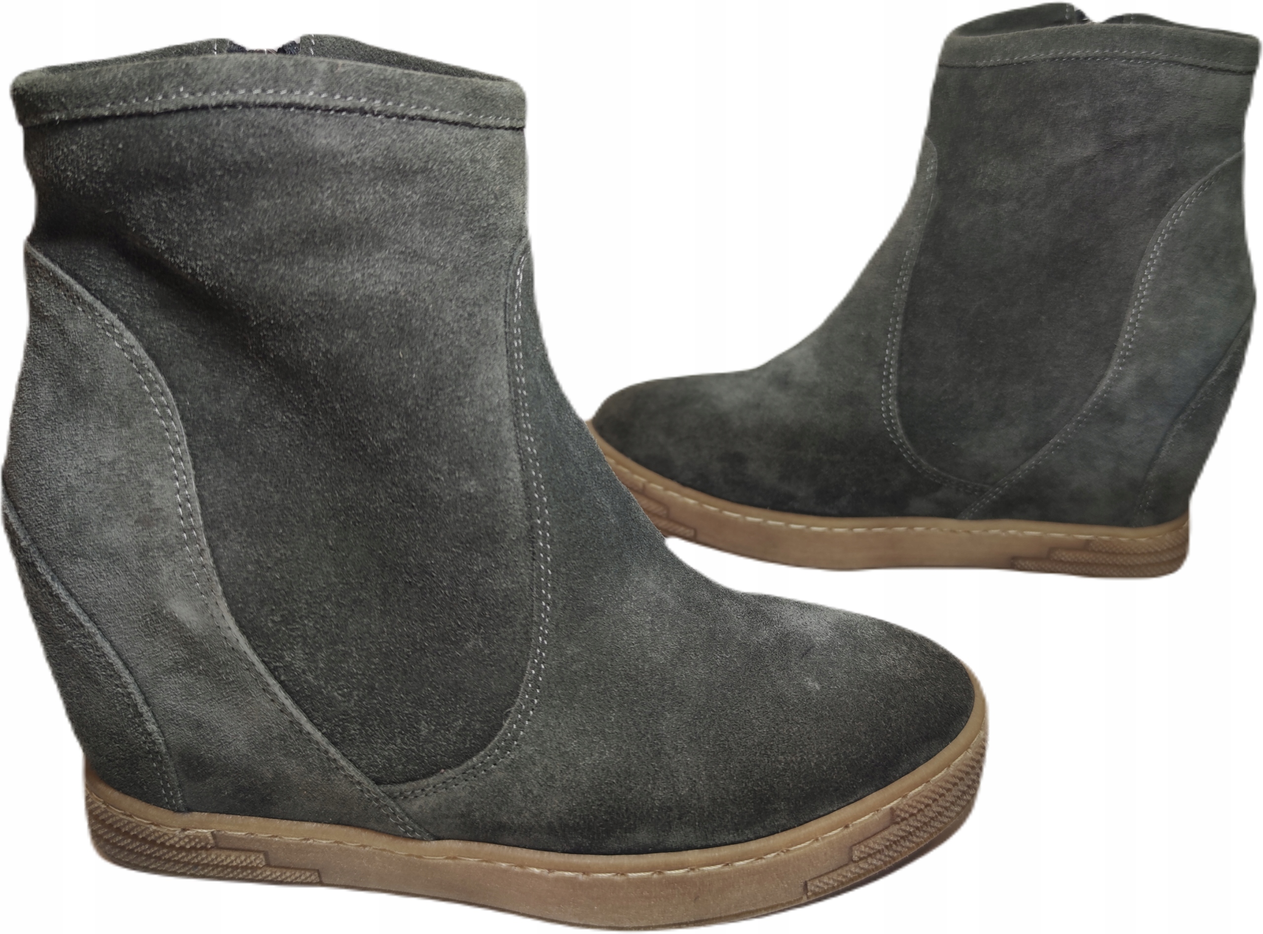 stylové kotníkové boty z semišové kůže Sempre 177 vel.