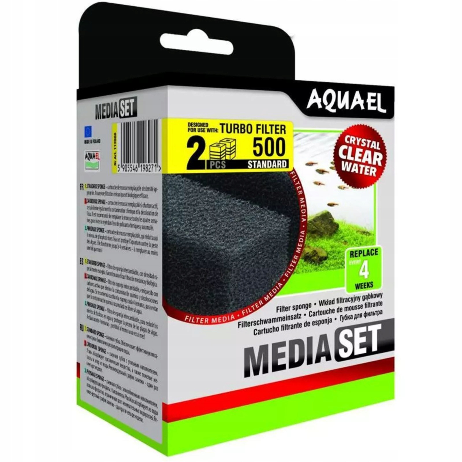 Levně 2X Aquael Houbová filtrační vložka Turbo 500 MediaSet -2ks