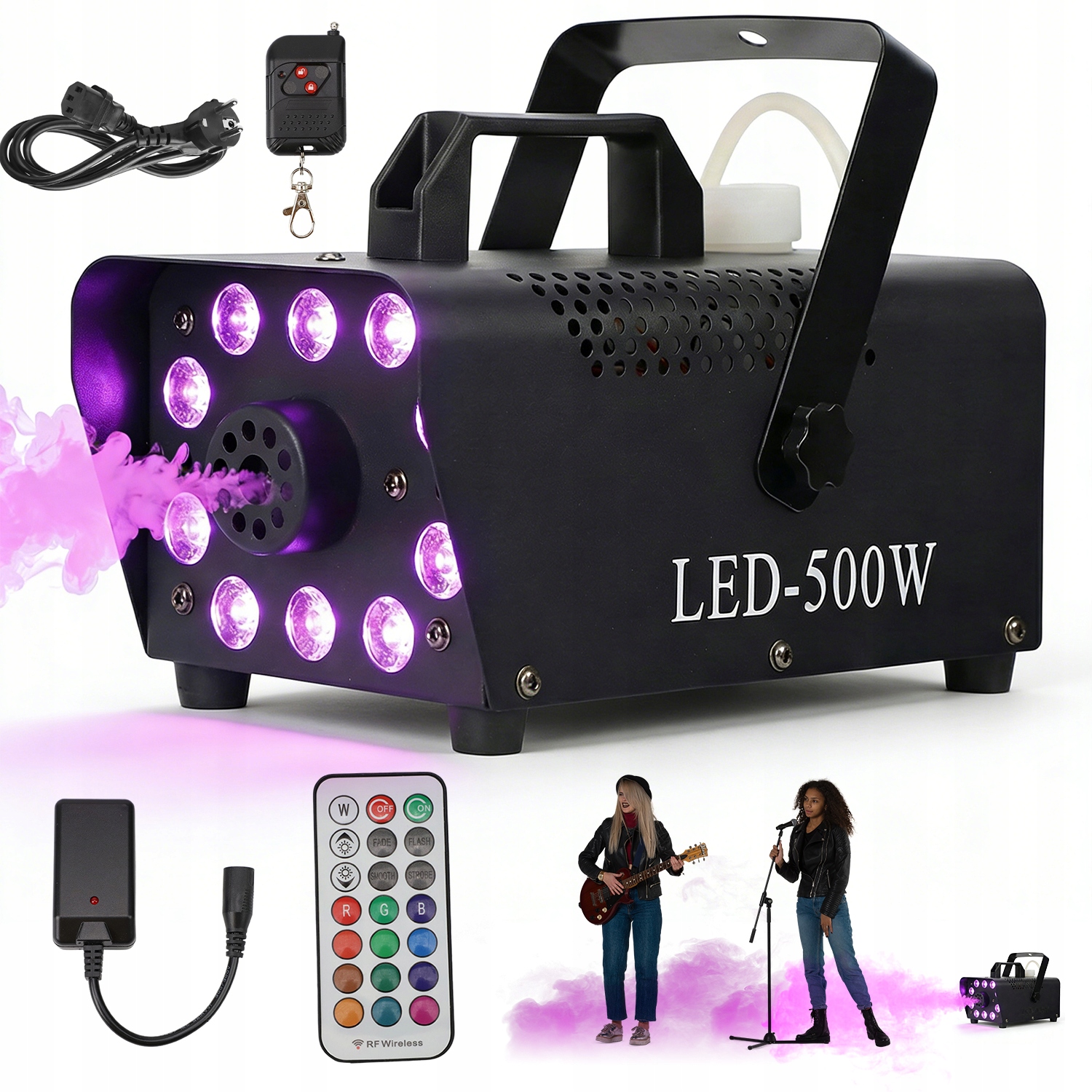 Výrobník Kouře, Mlha, Kouřová Mašina, Výkonná 500 W Led Rgb Dálkové Ovládání