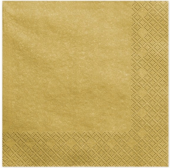 Serwetki papierowe trójwarstwowe 40x40cm 20sztuk Złote Metaliczne
