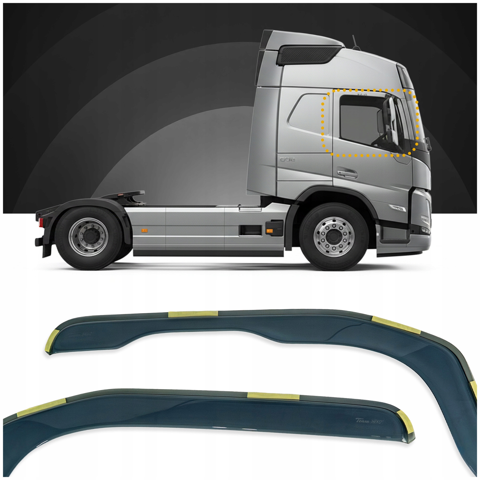 Deflektory bočných okien Heko pre Volvo Fm Seria III 2013-2019 2 ks