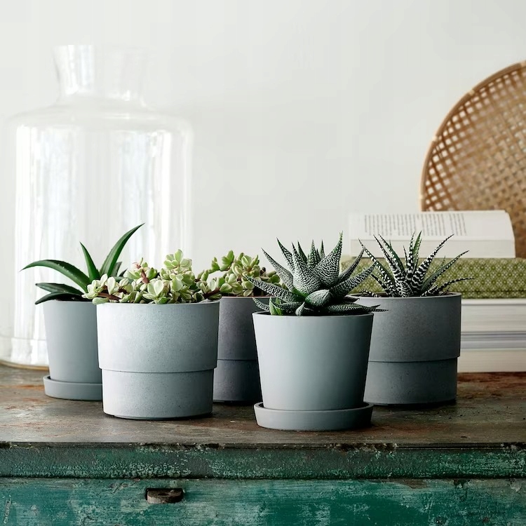 IKEA NYPON OSŁONKA DONICZKI SZARA 9 CM Maks. szerokość 9 cm