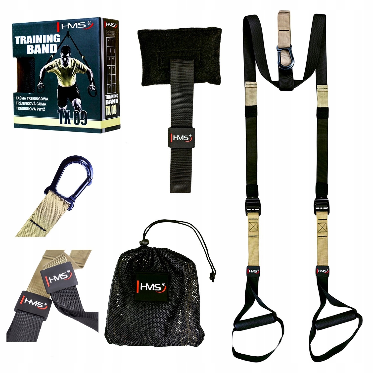 Trx Taśmy Do Ćwiczeń Profesjonalne Pasy Treningowe Mocne 250KG 227CM Hms