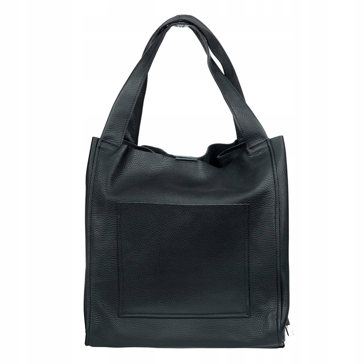 Kožená taška Shopperka Vezze Eccelle Černá