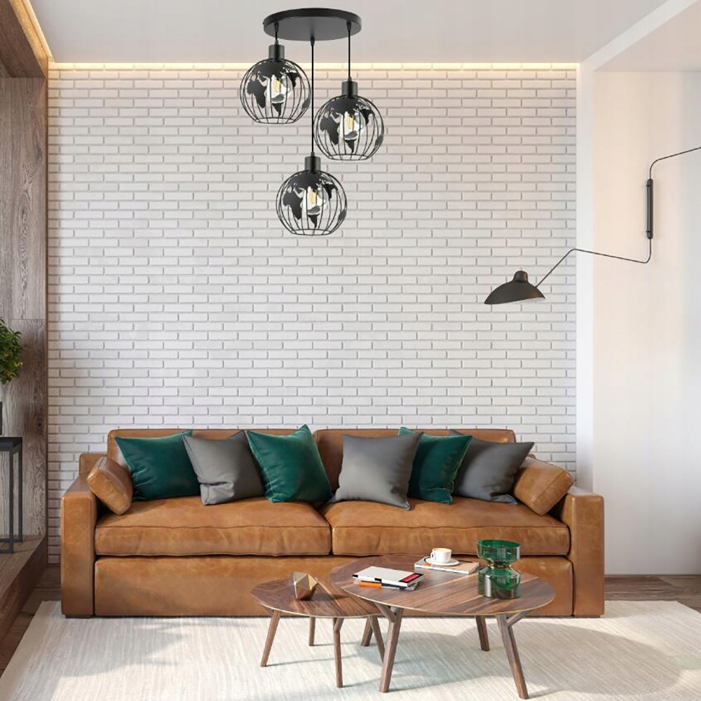 Lampa wisząca żyrandol E27 sufitowa retro globus kula loft czarna EAN (GTIN) 0732246278461