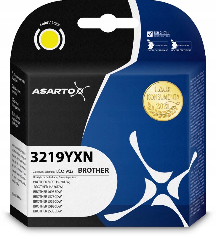 Tusz Asarto do Brother 3219YXN LC3219XLY 1500