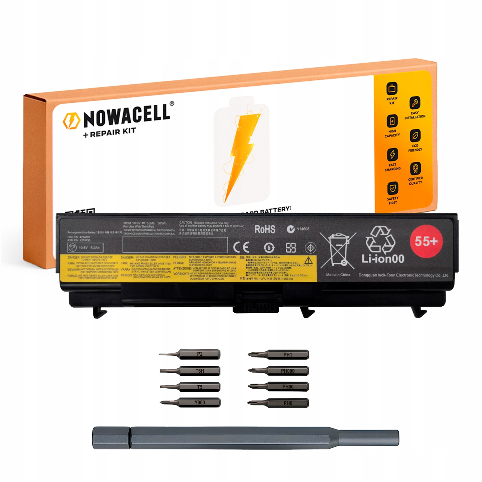 Bateria SL410 do Lenovo ThinkPad SL410 W510 T410 SL510 Edge 14 10,8v 57wH