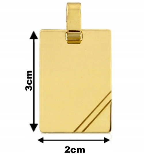 Zlatý Přívěsek Vojenská Známka Destička S Vrypy Ryz. 585 Gravírování