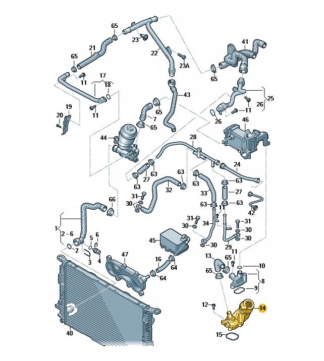 ZAWÓR REGULACJI UKŁADU CHŁODZENIA AUDI A6 A7 A8 ORYGINAŁ OD ASO Producent części Audi OE