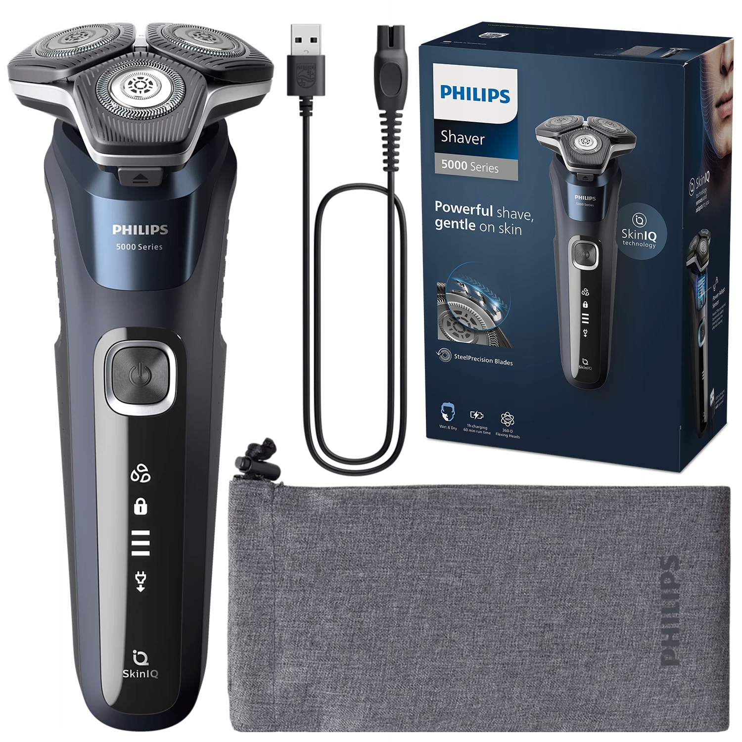 Golarka Elektryczna Philips 5000 Series S5885/10 SkinIQ Wodoodporna Z Etui