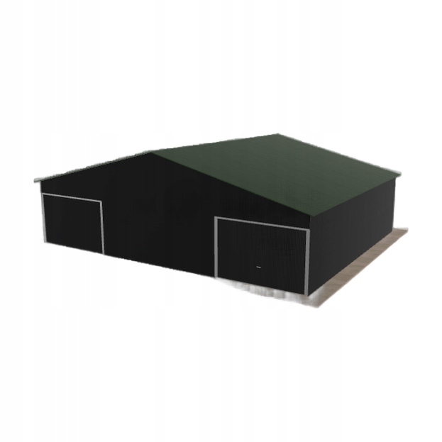 Plechová garáž 10.5 x 8.5 m dvoupolohová, dvoupolohová, černá