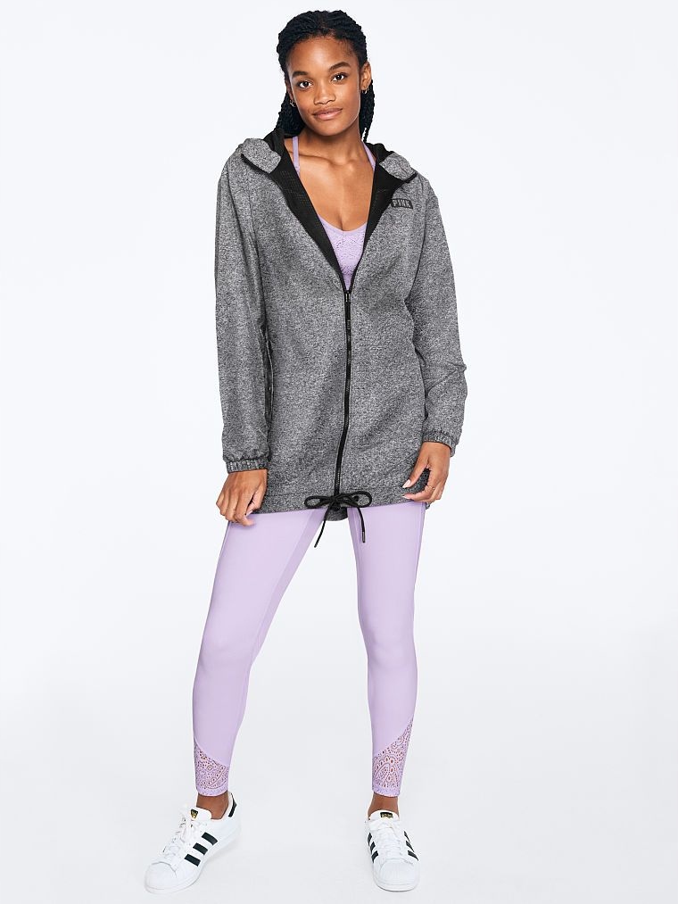 Victoria's Secret dámská bunda Long Funnel šedá Xs/s