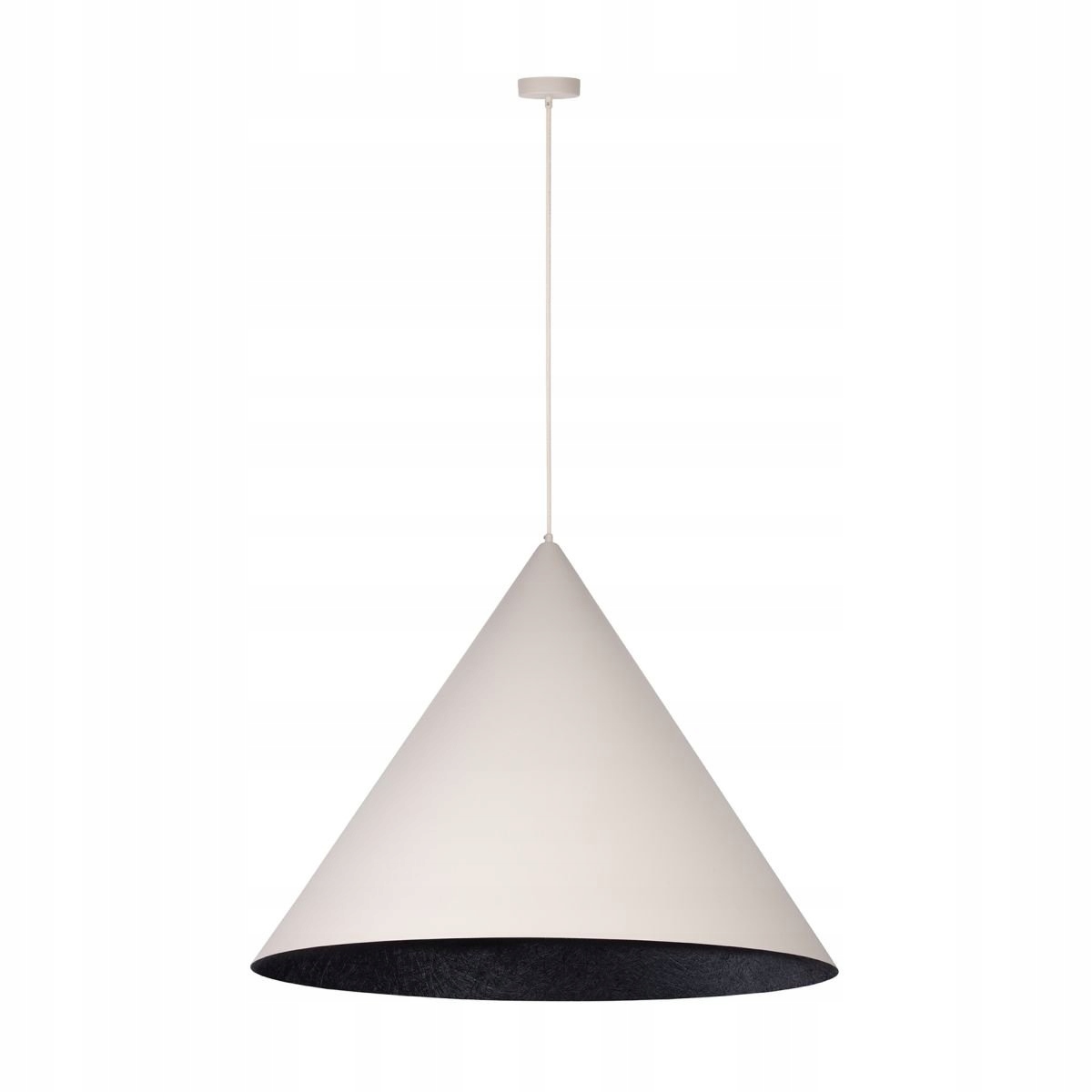 Béžová závesná kužeľová lampa s čiernym stredom Vesuvio L Sigma Lighting