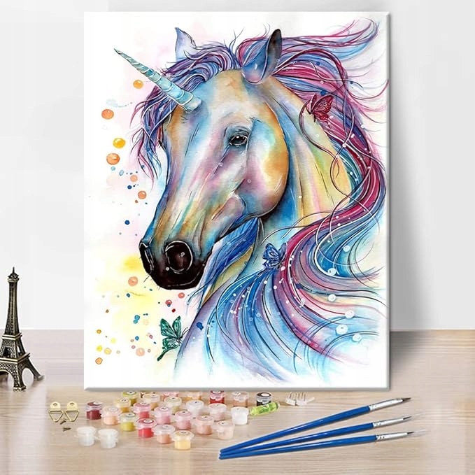 TISHIRON Malowanie po numerach jednorożec 21x13.5 cm