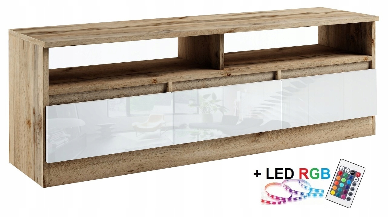 022078 SZAFKA RTV 3s/150 + oświetlenie LED - WOTAN / POŁYSK # KOLORY