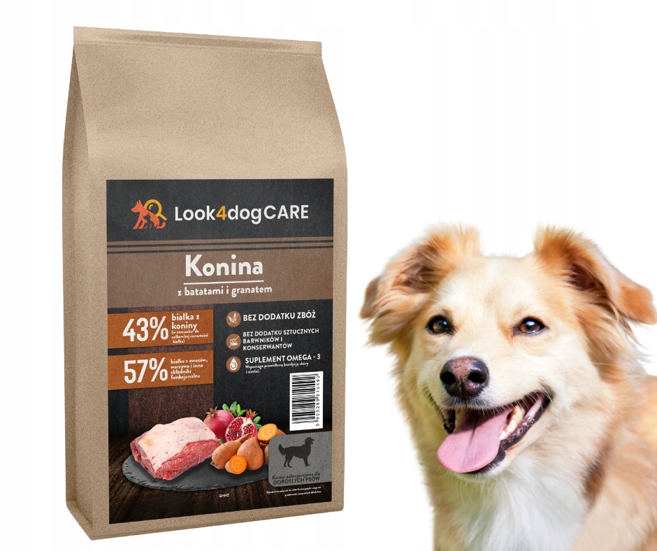 Levně Look4dog Care Krmivo pro koně pro dospělé psy 2 kg