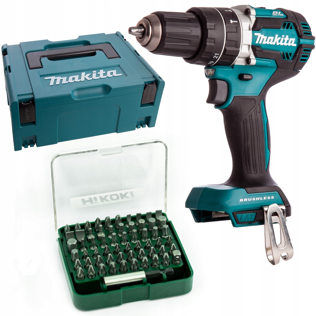 Rázový Aku Šroubovák 18V 54Nm Makita DHP484ZJ bity