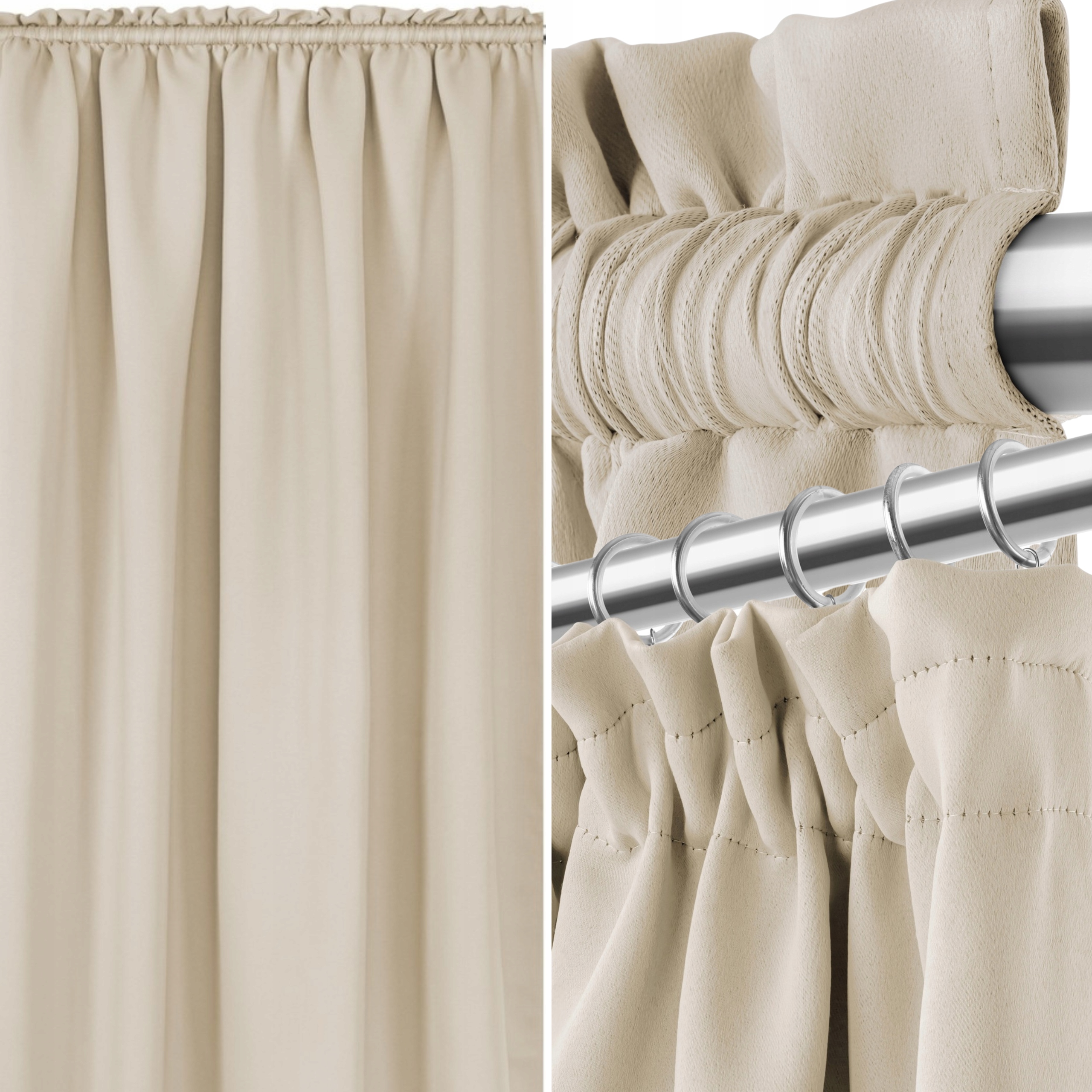 ZASŁONA ZACIEMNIAJĄCA GOTOWA NA TAŚMIE TUNEL ŻABKI 140x270 MATOWA GŁADKA