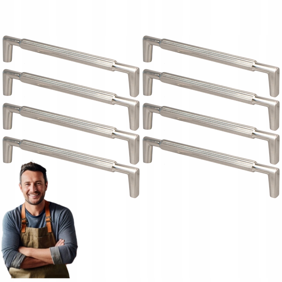 Nábytkový držiak Randi 160 mm oceľové Radelko, Inox, brúsená oceľ 8ks