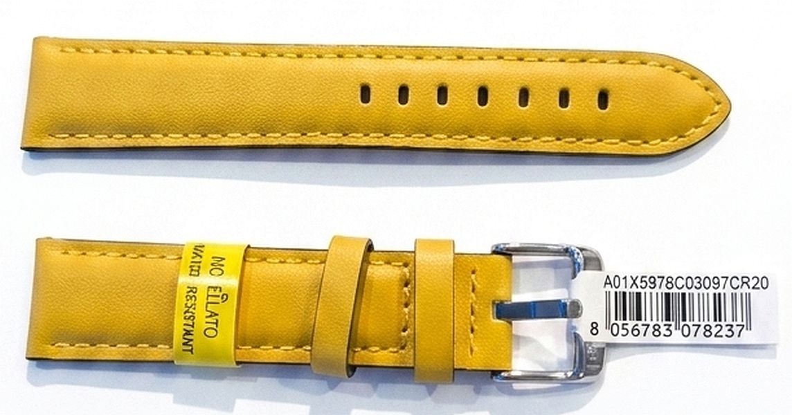 Kožený opasek voděodolný Morellato A01X5976C03097CR20 20 mm žlutý