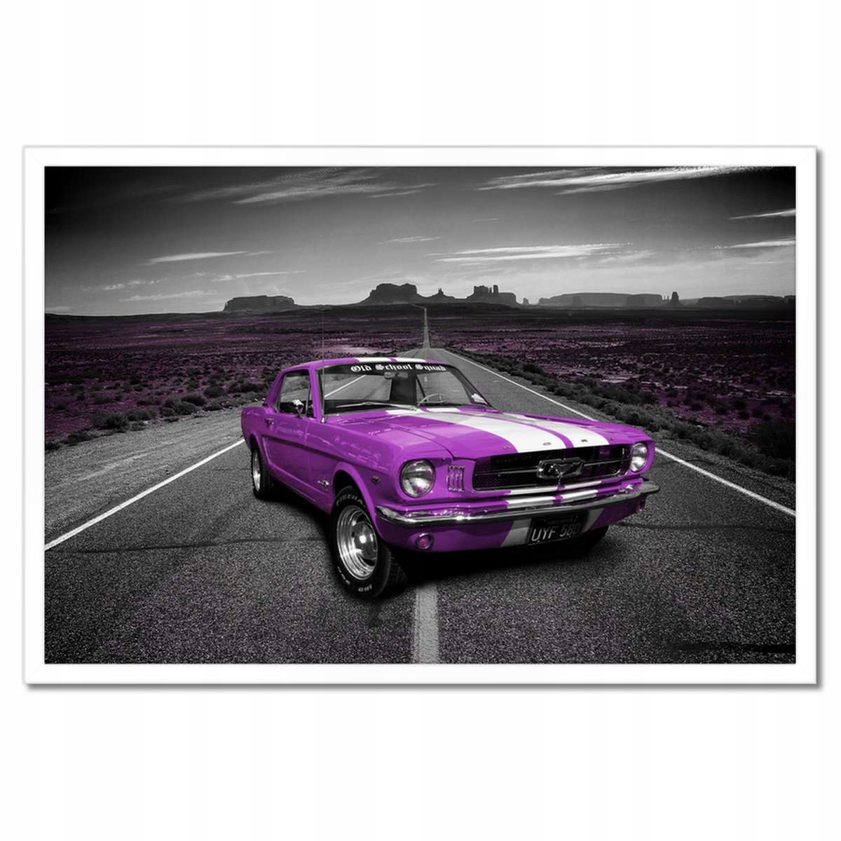 Plakáty v rámu 60x40 Fialový Ford Mustang