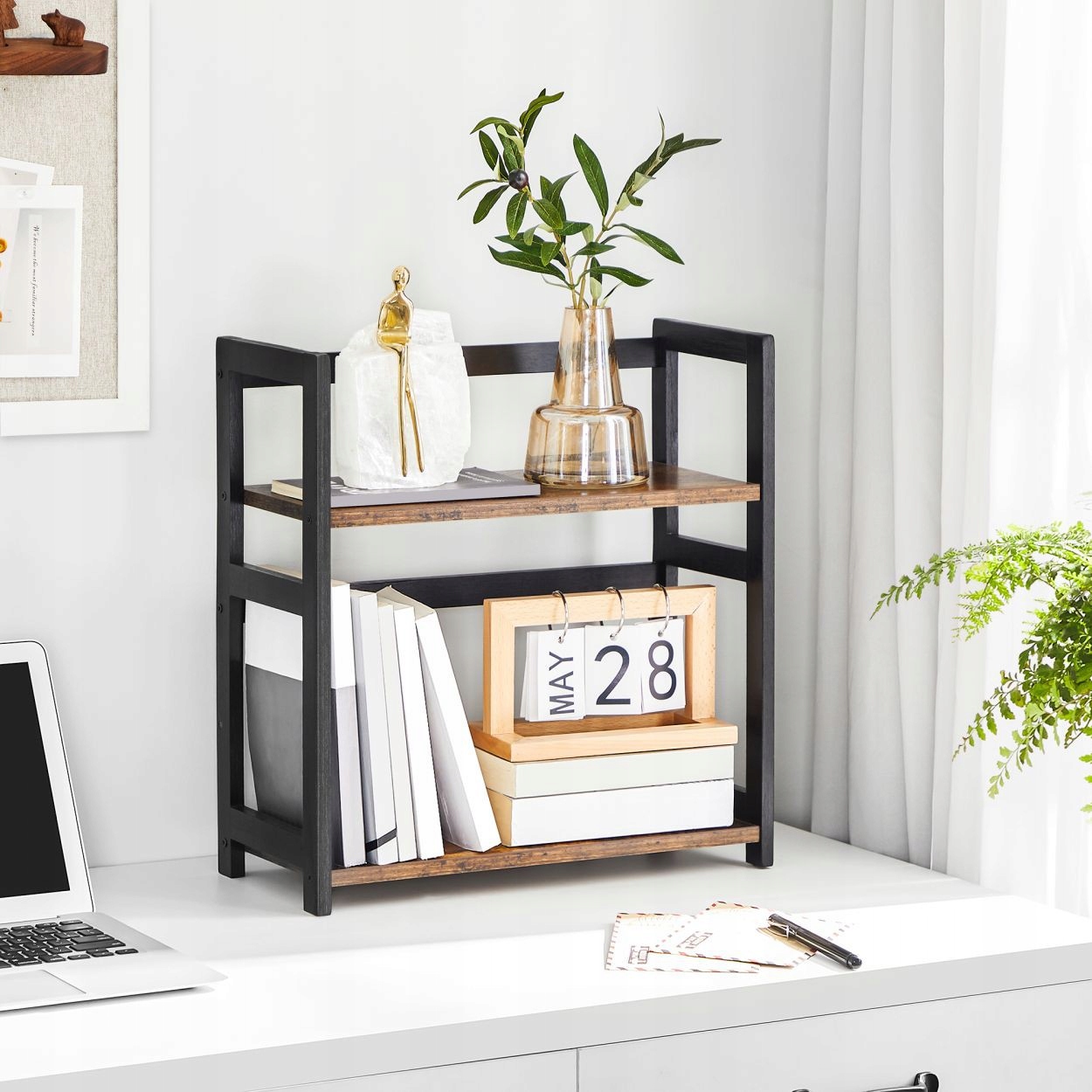 Półka regał organizer na przyprawy MDF i bambus Szerokość mebla 42 cm