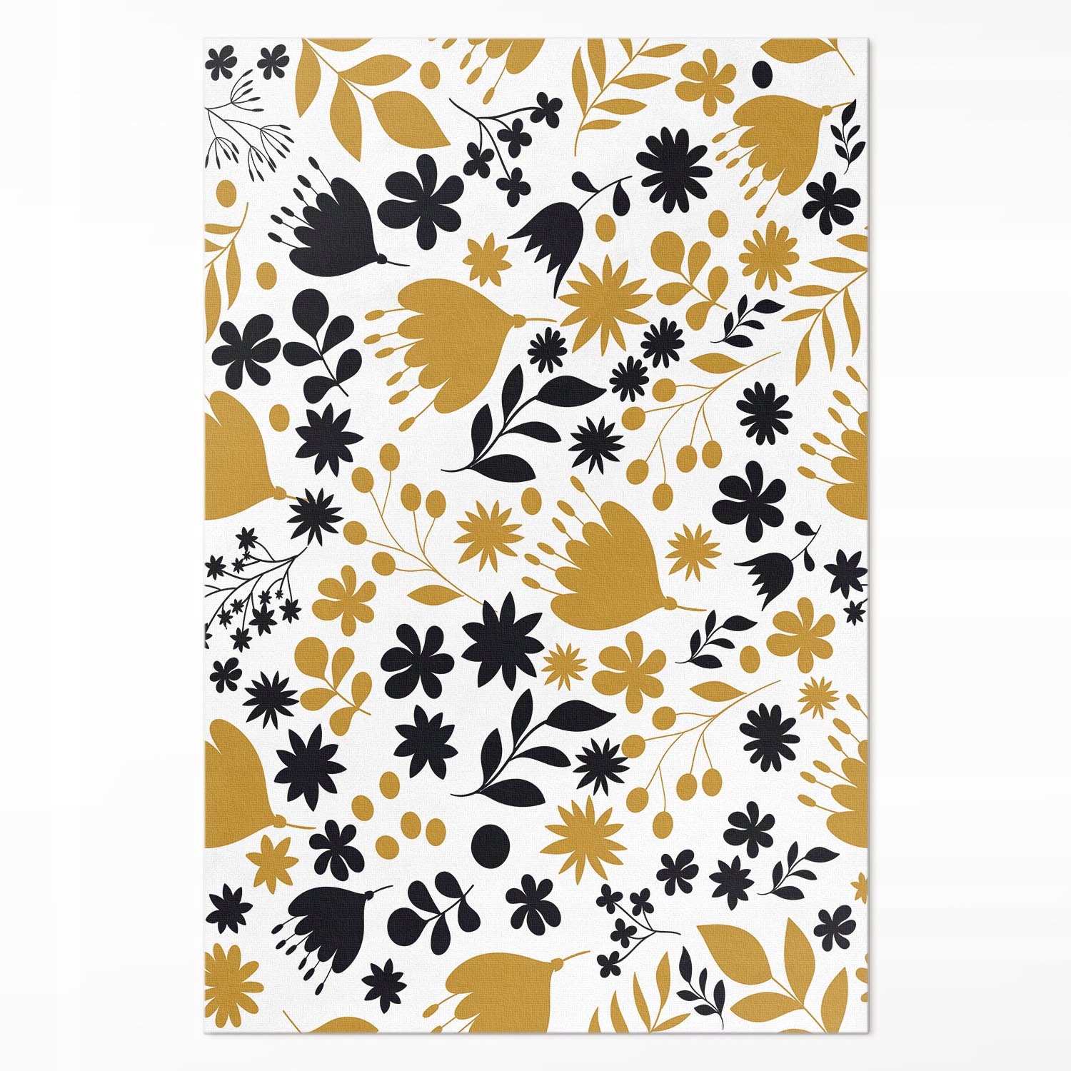 Vinylový koberec Salon Ilustrácia kvetov a listov na lúke Veľký 140 x 210 cm