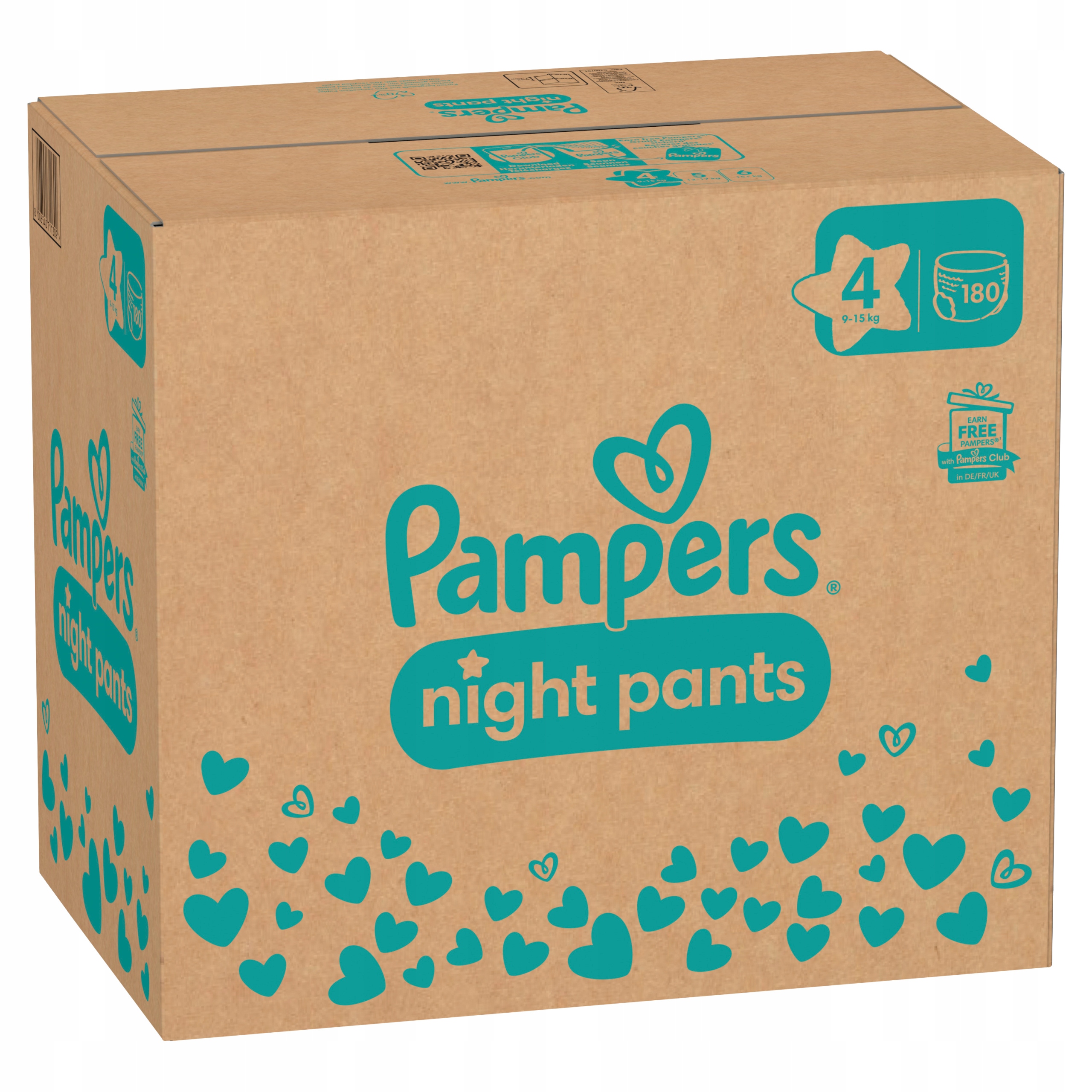 Pieluchomajtki Pampers Night Rozmiar 4 180 szt.