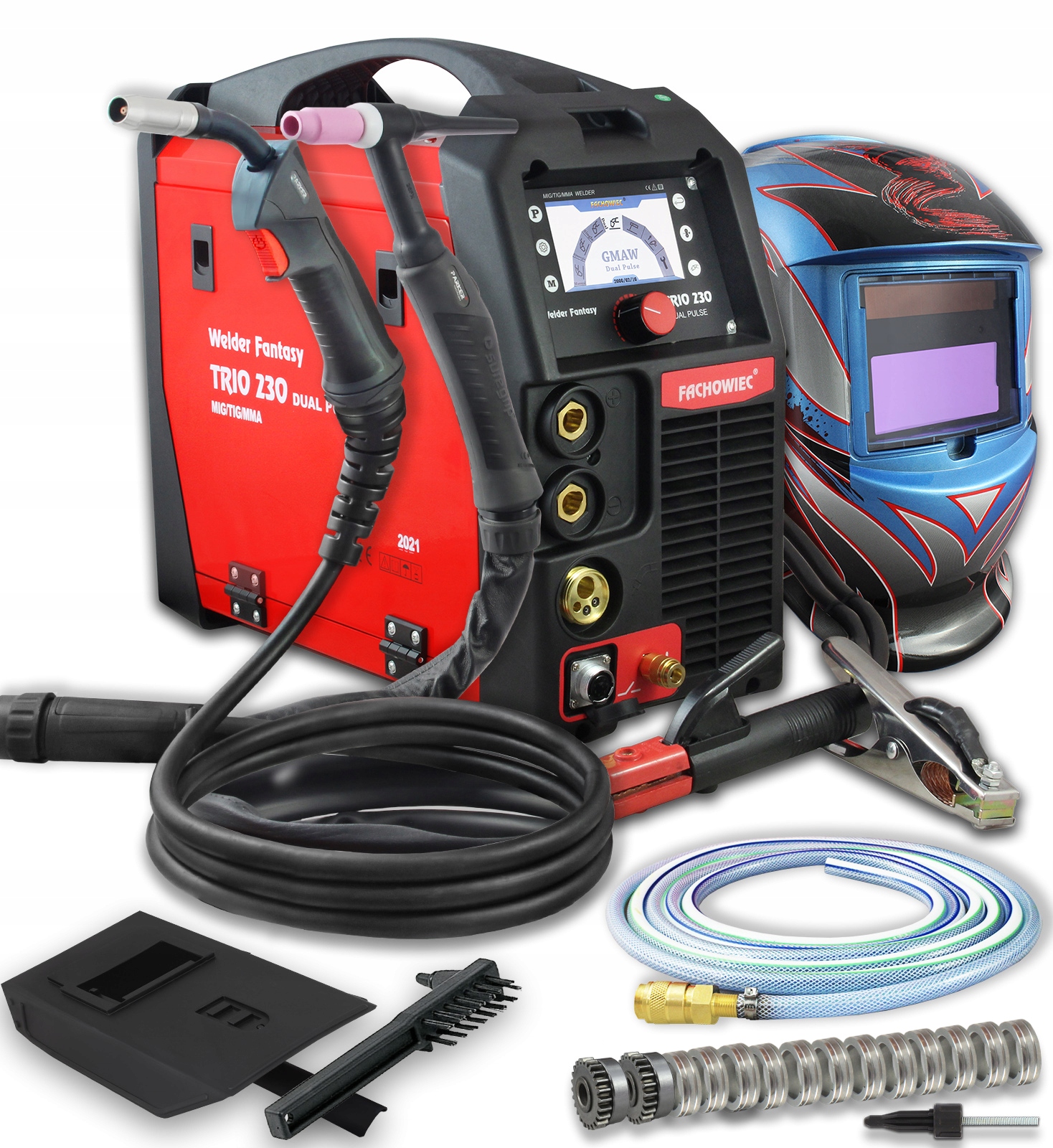 Półautomat spawarka TRIO TIG MIG MMA maska 3035