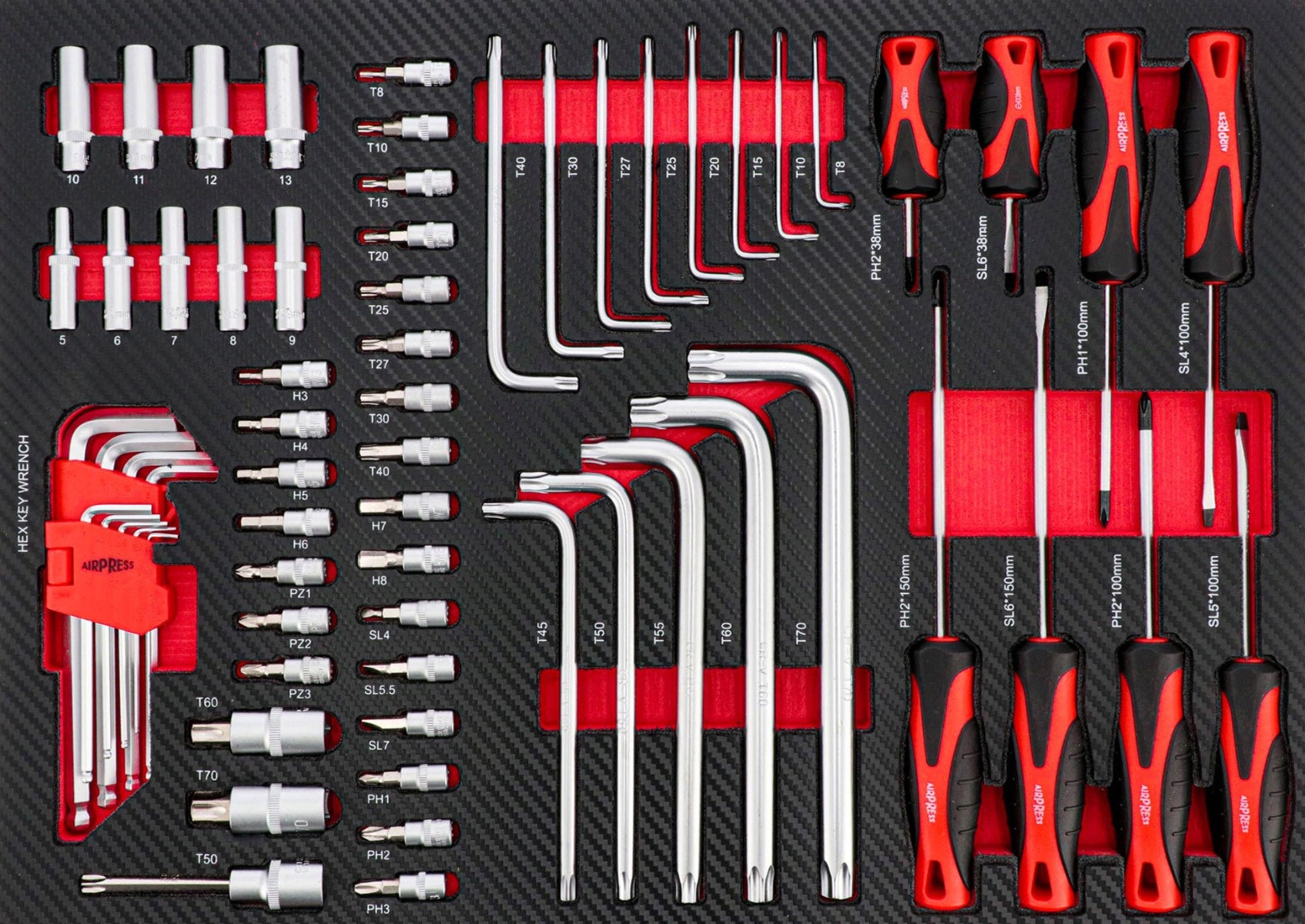 KOMPLET NARZĘDZI 217 EL. WKŁAD DO WÓZKA 791560-KOMPLET AIRPRESS