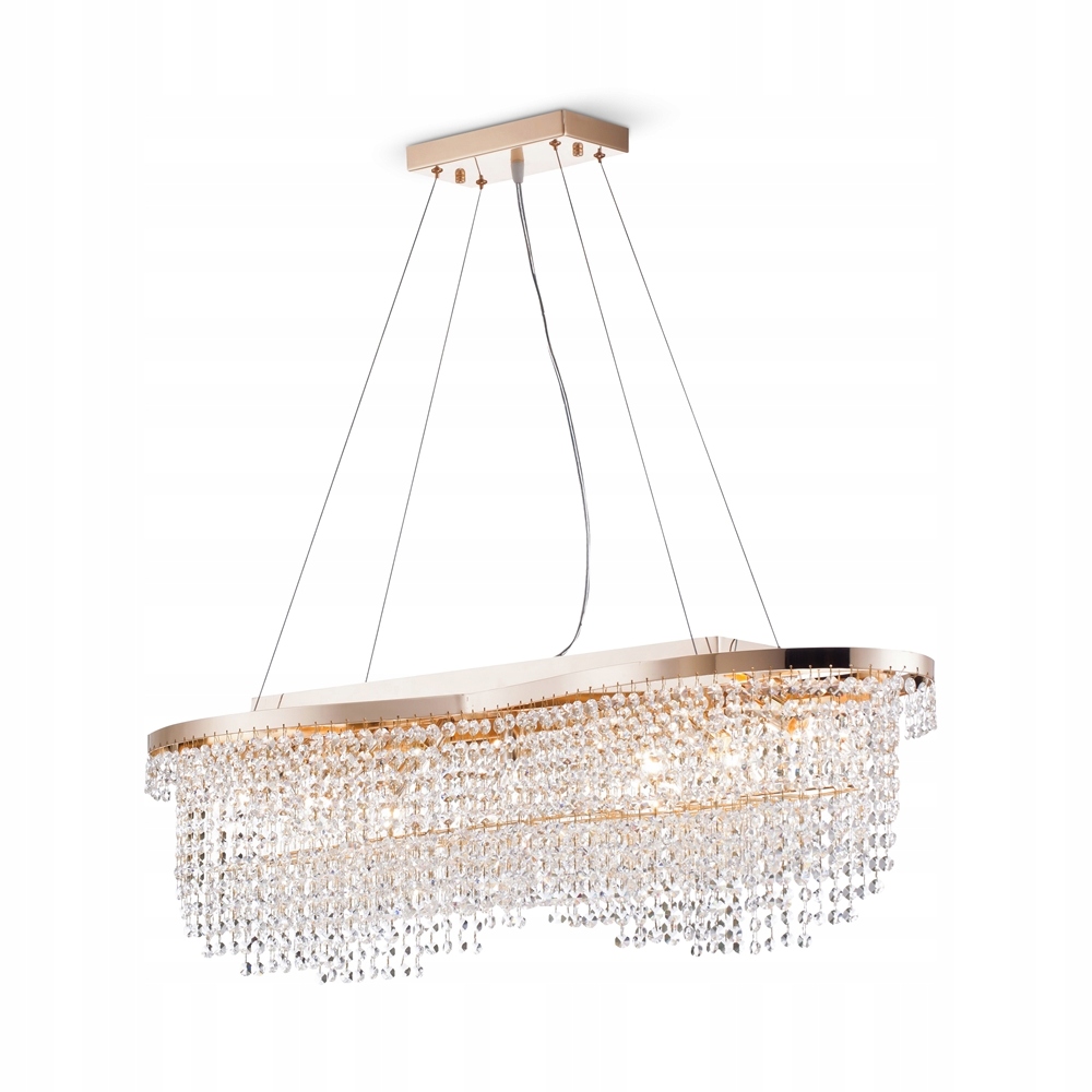 Závěsné svítidlo lustr zlatý s krystaly glamour horizontální 93 cm Maytoni
