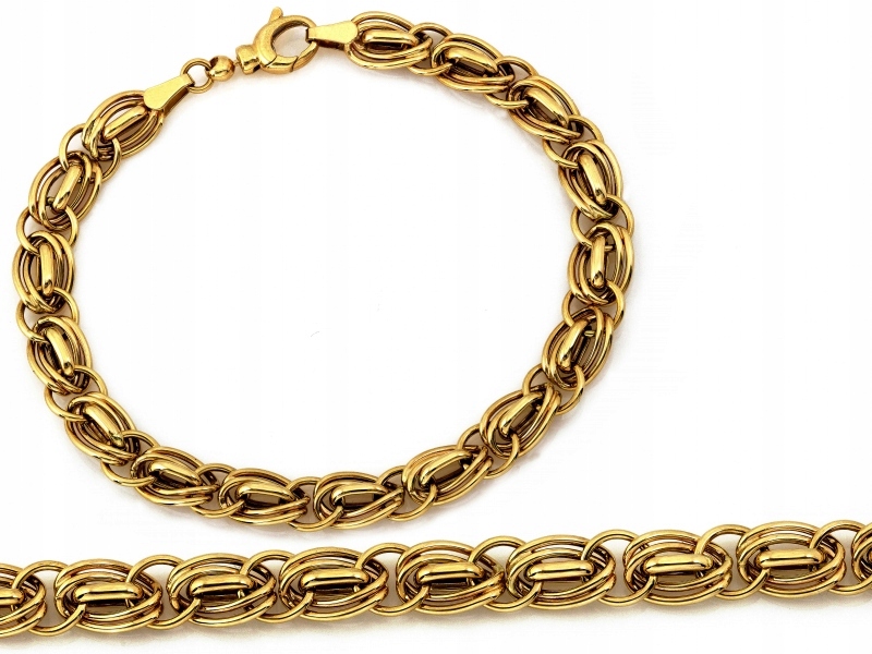 Zlatý náramek 585 14k s propletenými články a hustou vazbou 6.20g R19